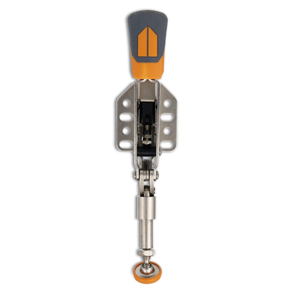 BORA Tool Large Auto Adjust Inline Toggle Clamp 19mm Reach in use at woodworking project