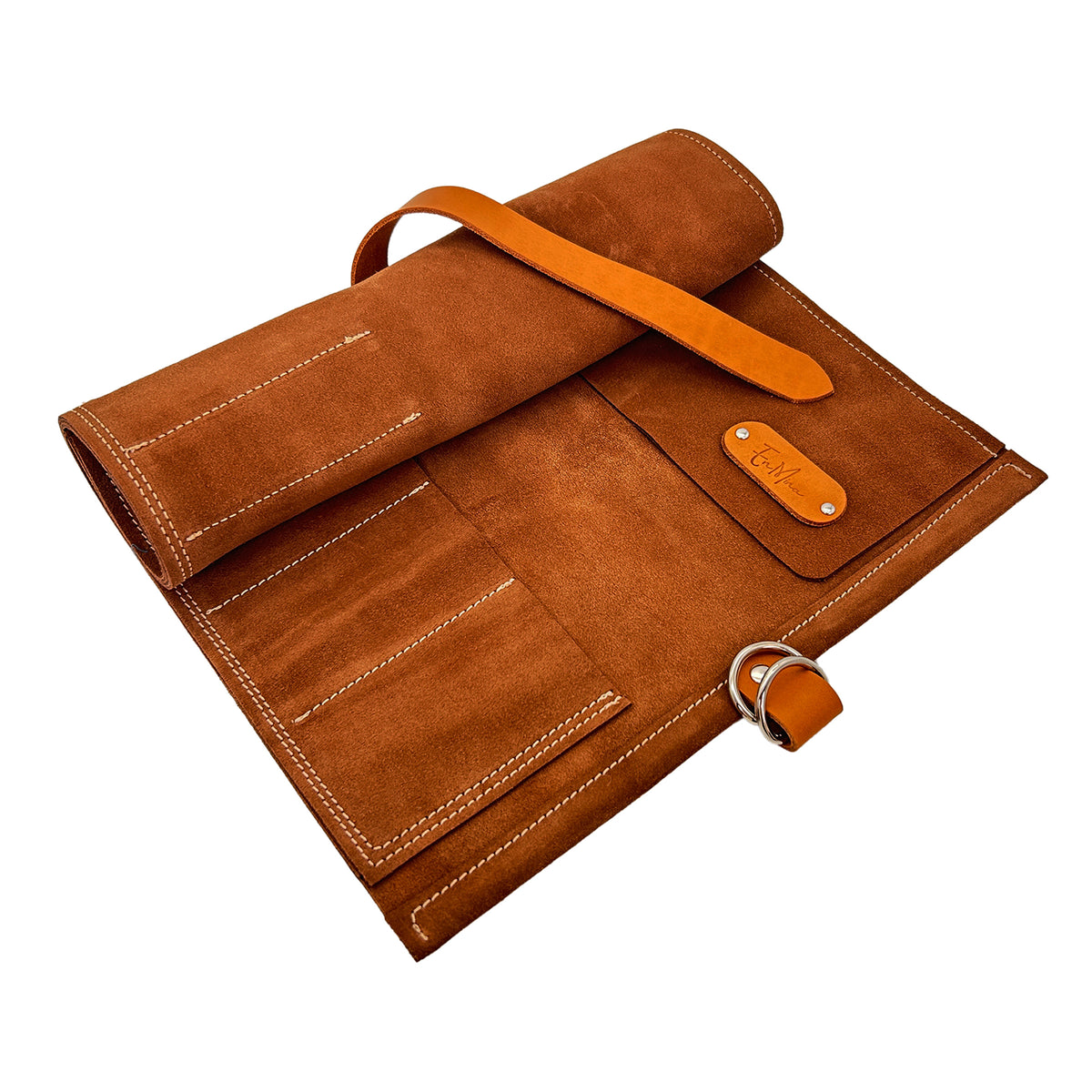 En Mina 9 Pocket Suede Chisel Roll