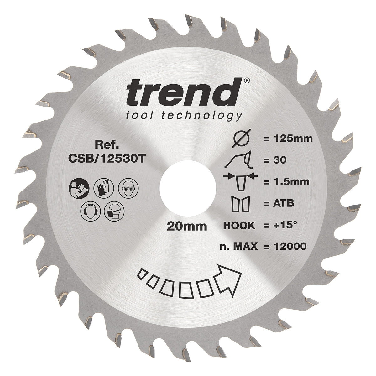 Trend 125mm x 20mm x 30T Thin Kerf General Purpose Cordless Circular Saw Blade