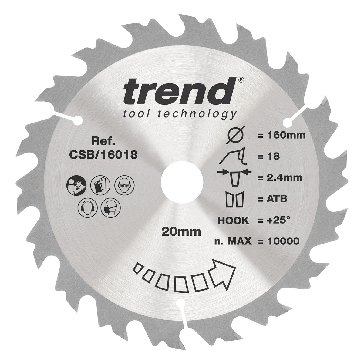 Trend 160mm x 20mm x 18T Ripping Circular Saw Blade