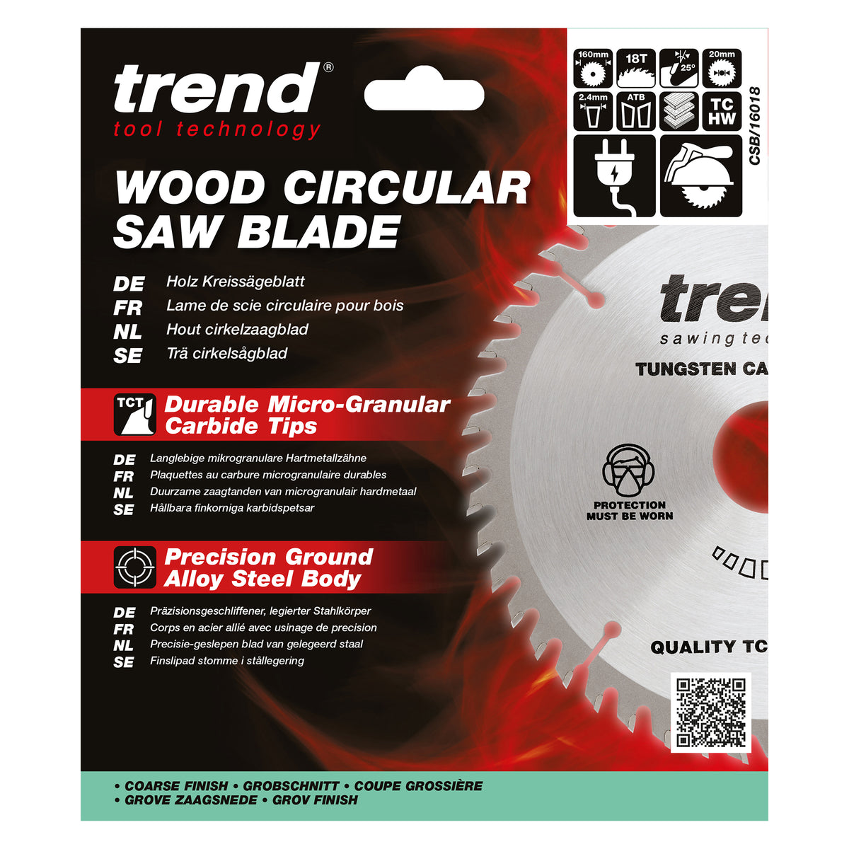 Trend 160mm x 20mm x 18T Ripping Circular Saw Blade