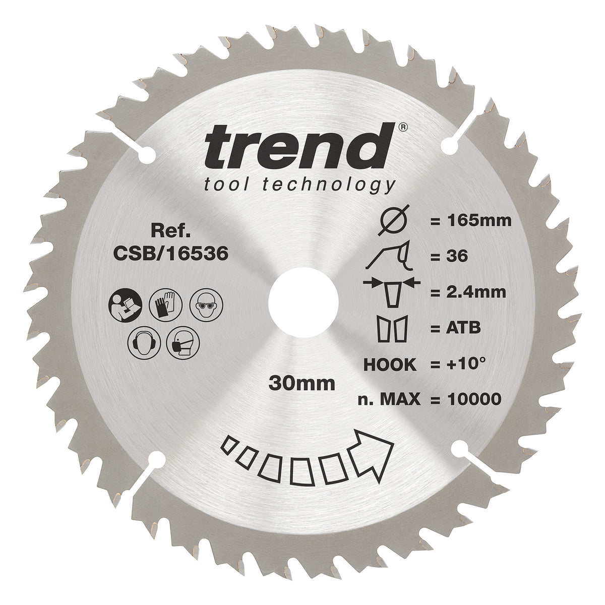 Trend 165mm x 30mm x 36T General Purpose Circular Saw Blade