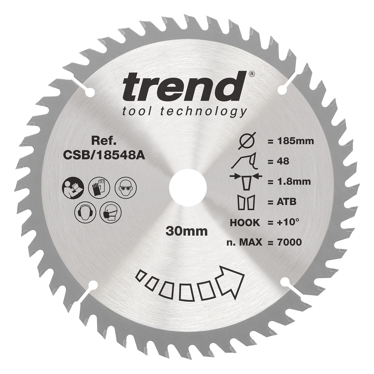 Trend 185mm x 30mm x 48T Thin Kerf General Purpose Cordless Circular Saw Blade