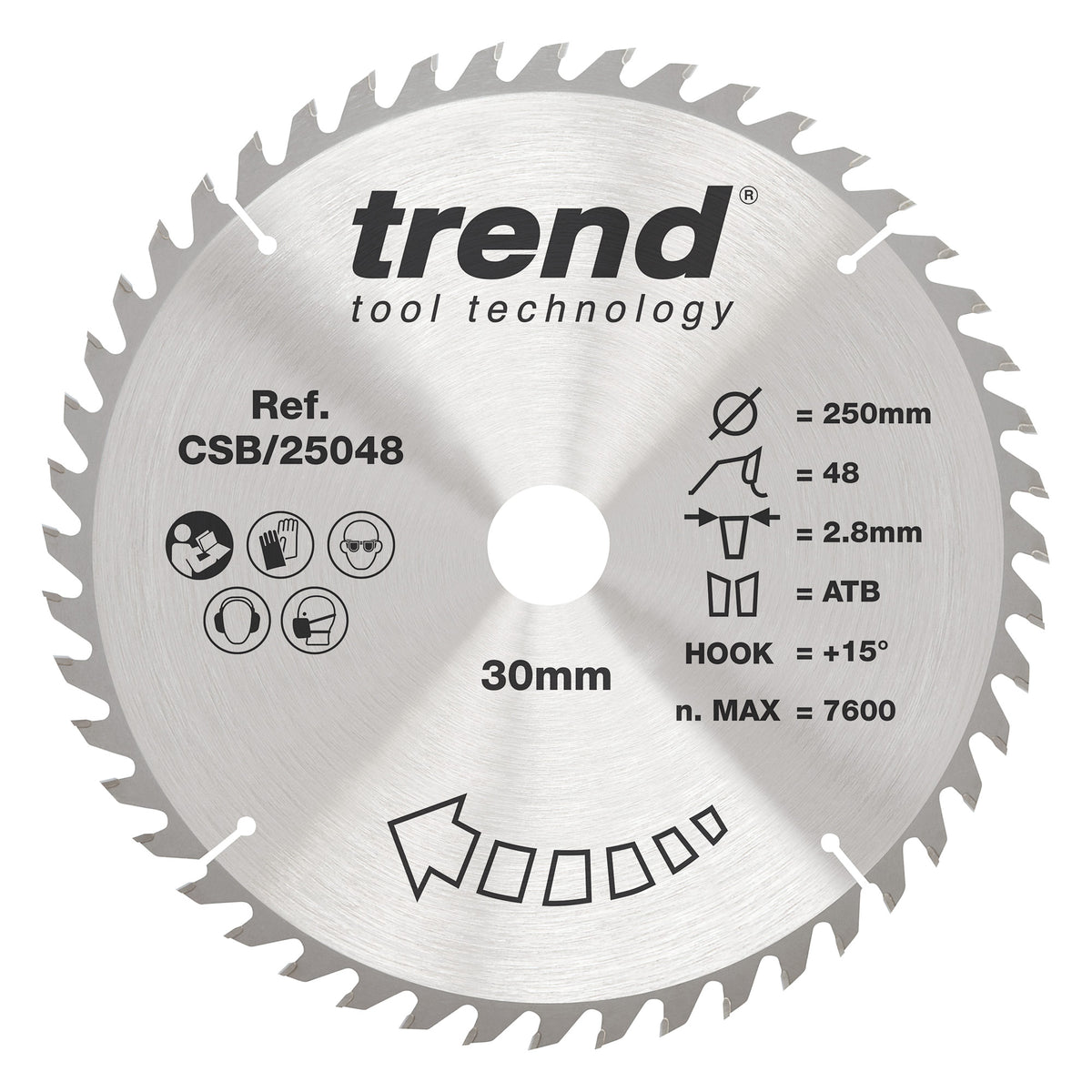 Trend 250mm x 30mm x 48T General Purpose Circular Saw Blade