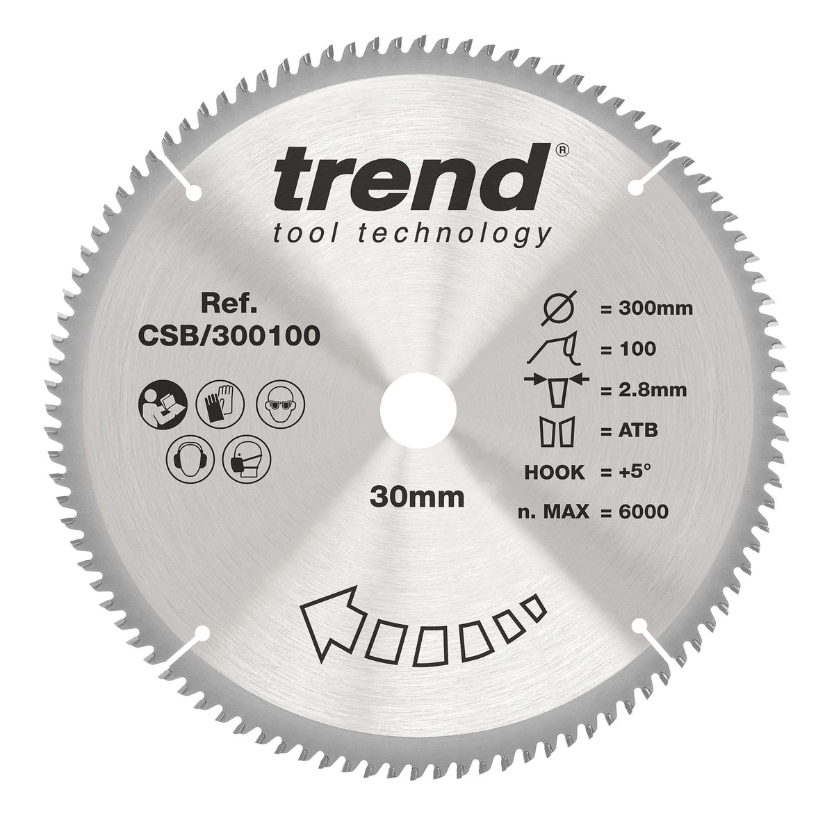 Trend 300mm x 30mm x 100T Fine Cut Off Circular Saw Blade