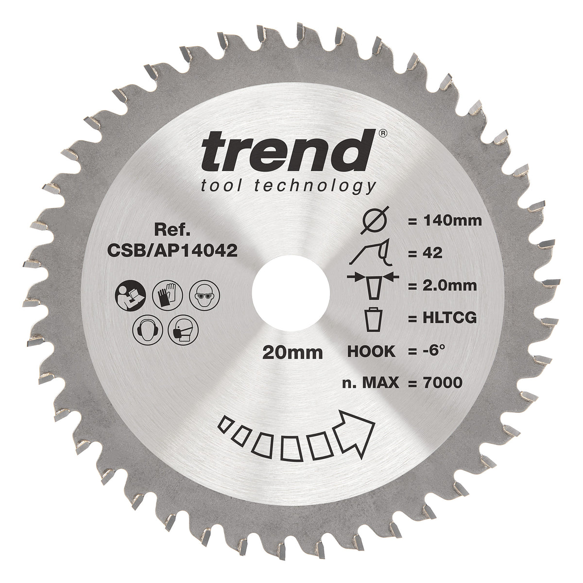 Trend 140mm x 20mm x 42T Aluminium/Plastic Circular Saw Blade