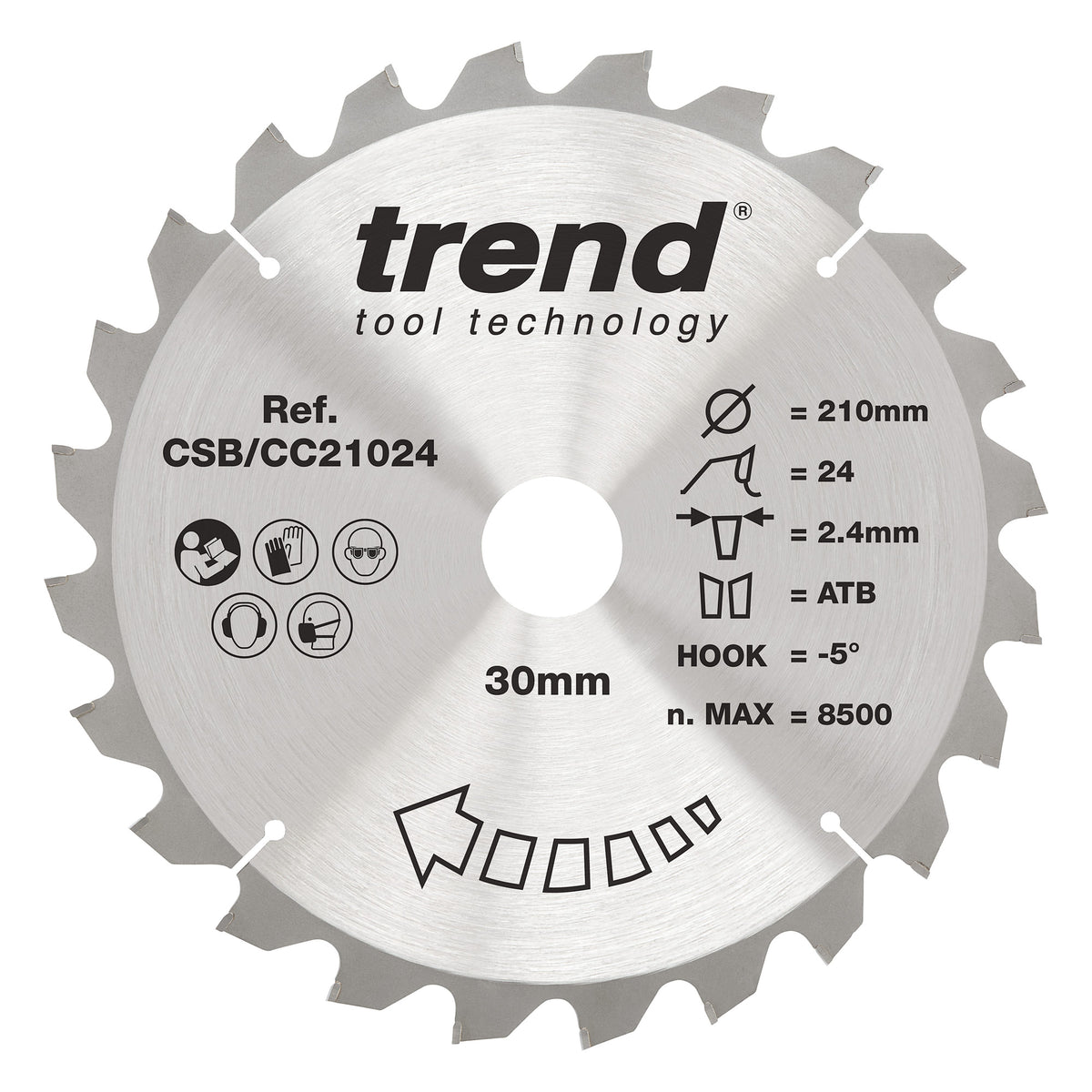 Trend 210mm x 30mm x 24T Ripping Mitre Saw Blade