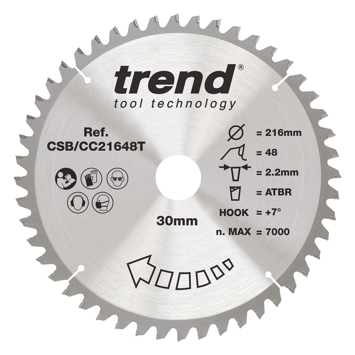 Trend 216mm x 30mm x 48T General Purpose Cordless ATBR Mitre Saw Blade