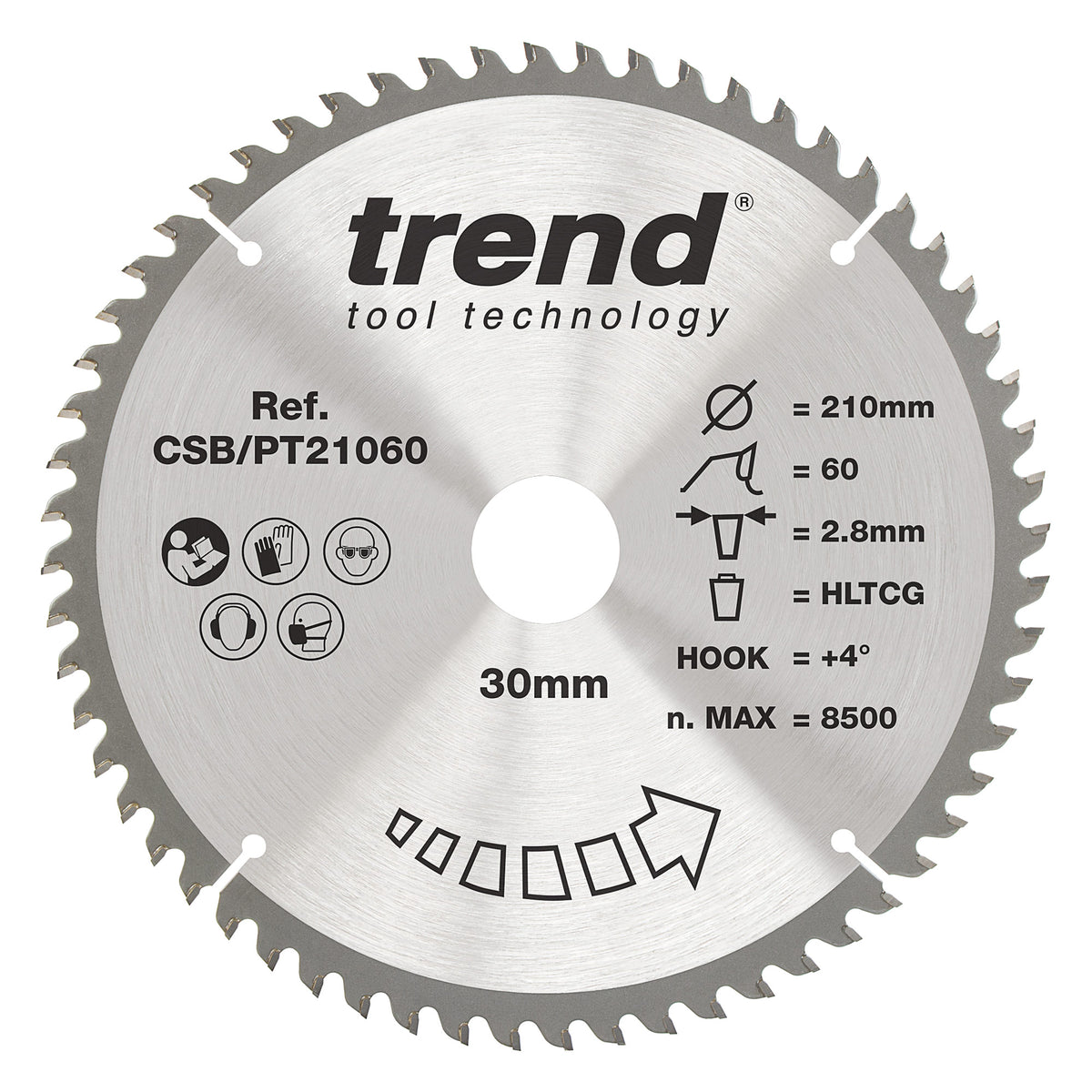 Trend 210mm x 30mm x 60T Laminate/HPL Circular Saw Blade