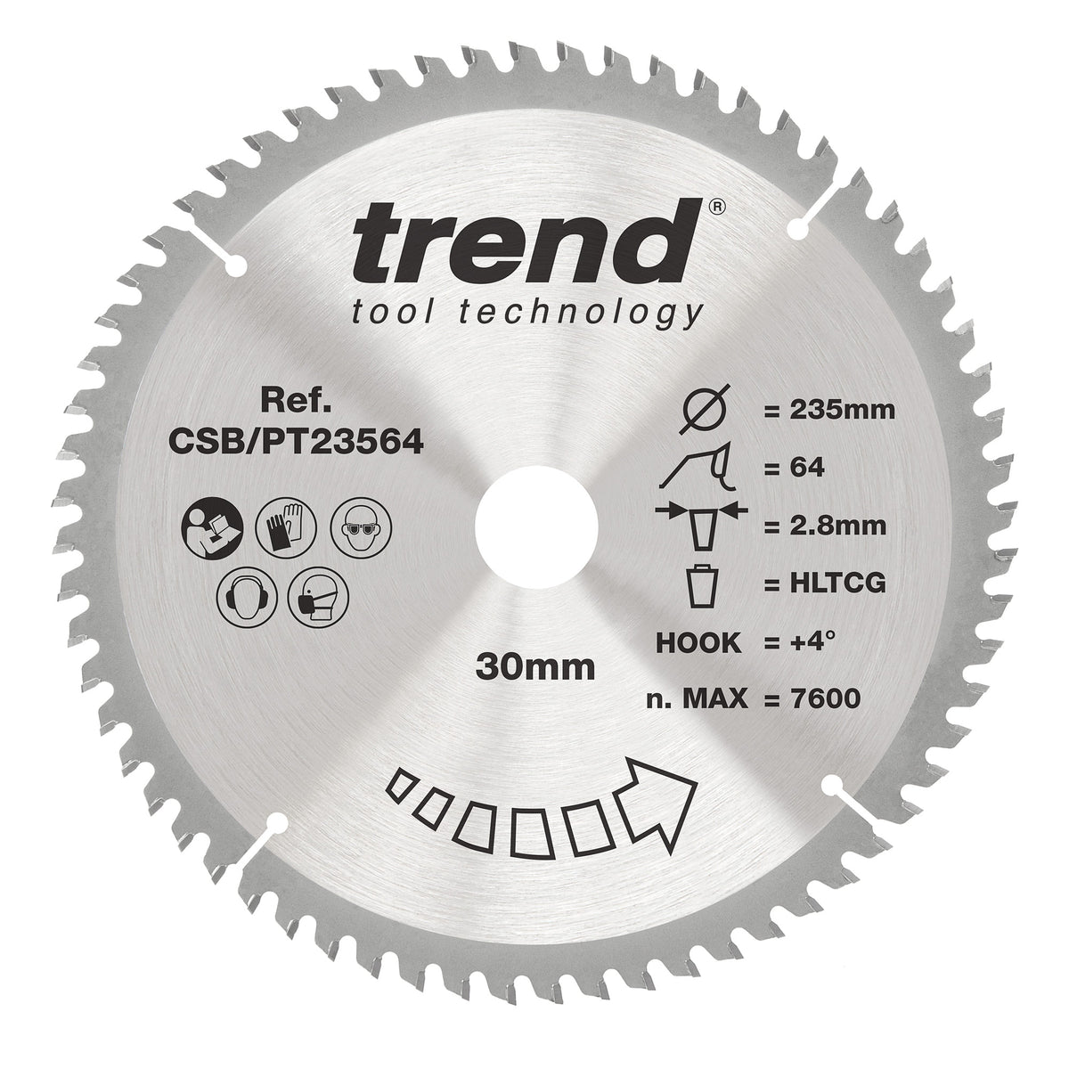 Trend 235mm x 30mm x 64T Laminate/HPL Circular Saw Blade