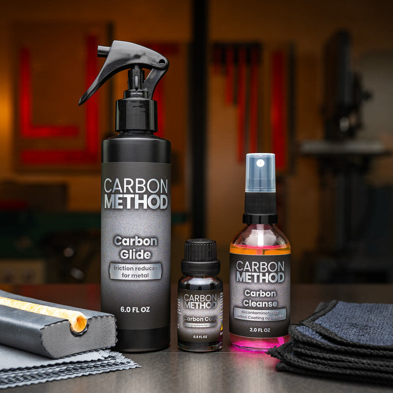 Carbon Method Carbon Coating Quick Kit application on woodworking tools for rust prevention