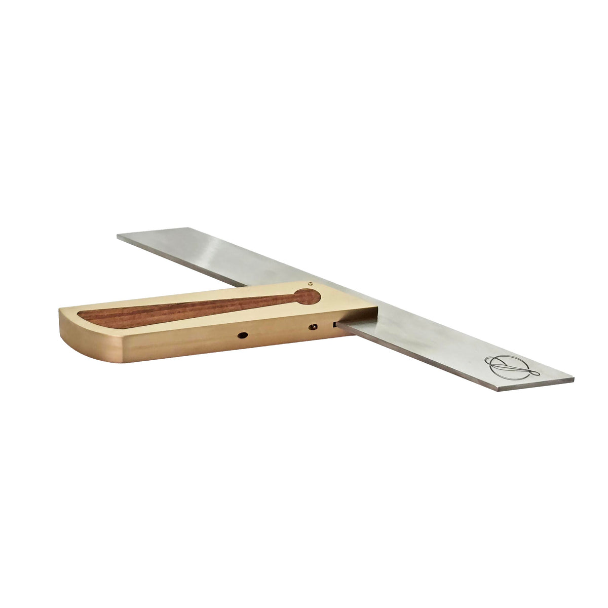Ironbark Toolworks Mitre Gauge Brass with Mulga Inlay, elegant design with precise markings and Australian craftsmanship