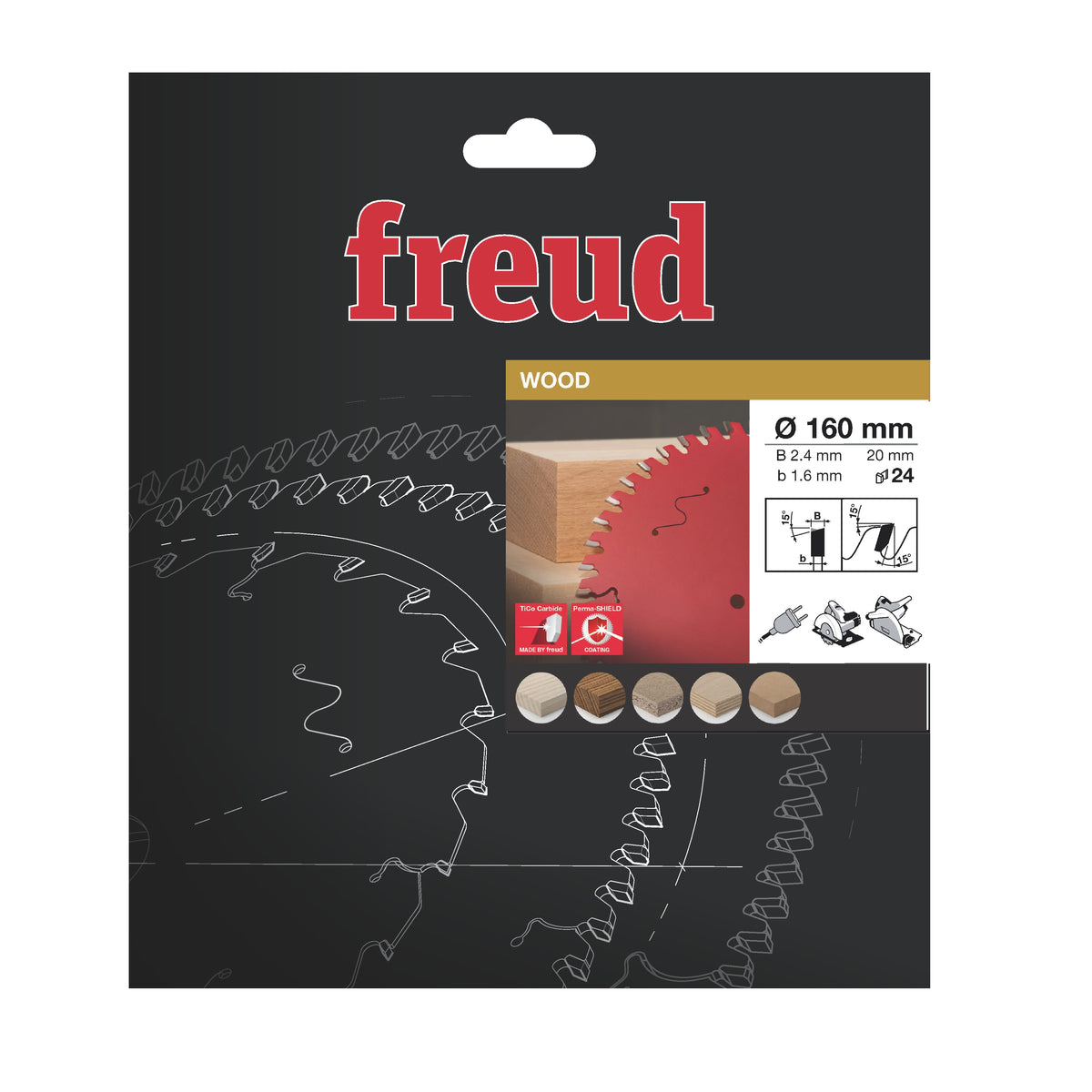 Freud 160 x 20 x 2.2 Circular Saw Blades suits Handheld and Plunge Power Saws