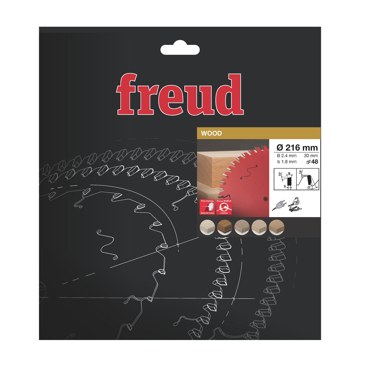 Freud 216 x 30 x 2.4 x 48T Wood Circular Saw Blade suits Mitre Saws