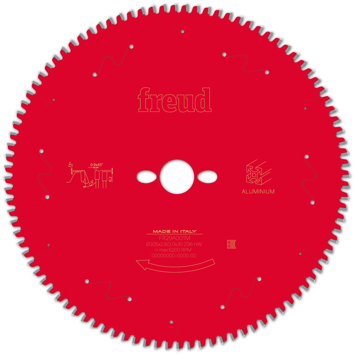 Freud 305 x 30 x 2.8 x 96T Aluminium Circular Saw Blade suits Mitre Saws