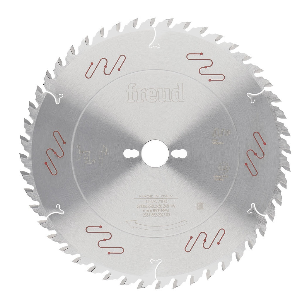 Freud Industrial General Purpose Saw Blade 300mm - Close-up view of micro-grain carbide tooth design