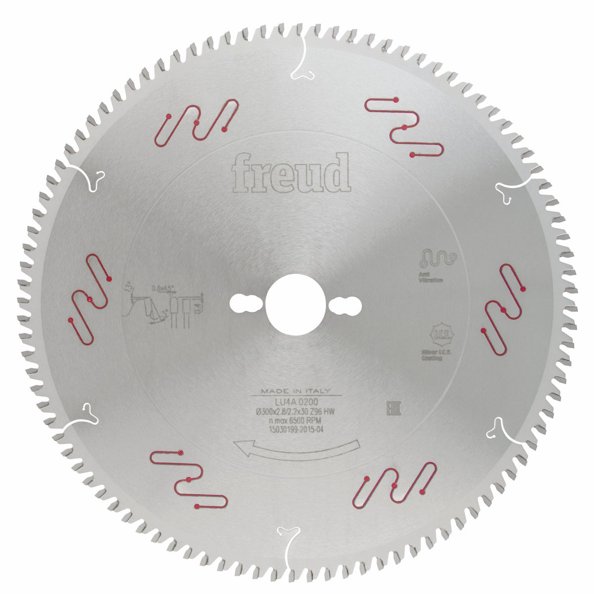 Freud 300mm Plastic Cut Off Saw Blade with Micro-Grain Carbide - Close-up view