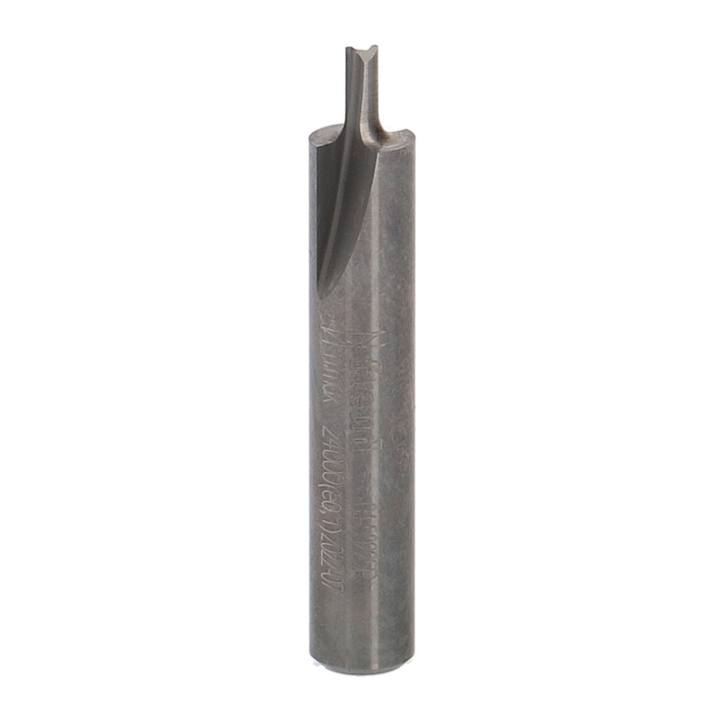Freud Double Flute Straight Router Bit 1/4in Shank - Detailed view of carbide tipped router bit for grooving and edge-routing