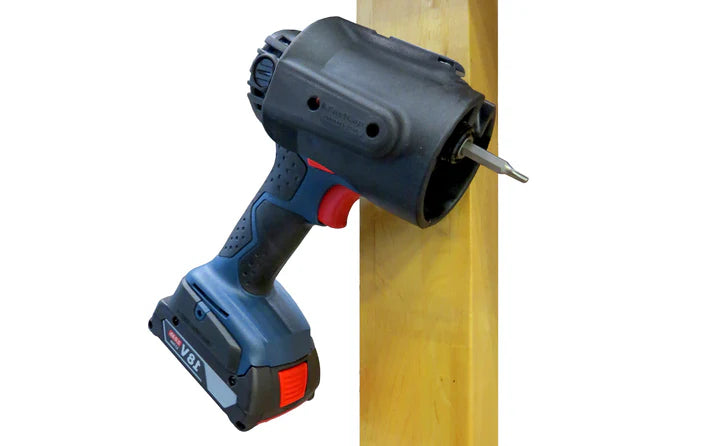 FastCap Screw Gun Holder Starter Kit close-up showing secure tool mounting solution for efficient woodworking