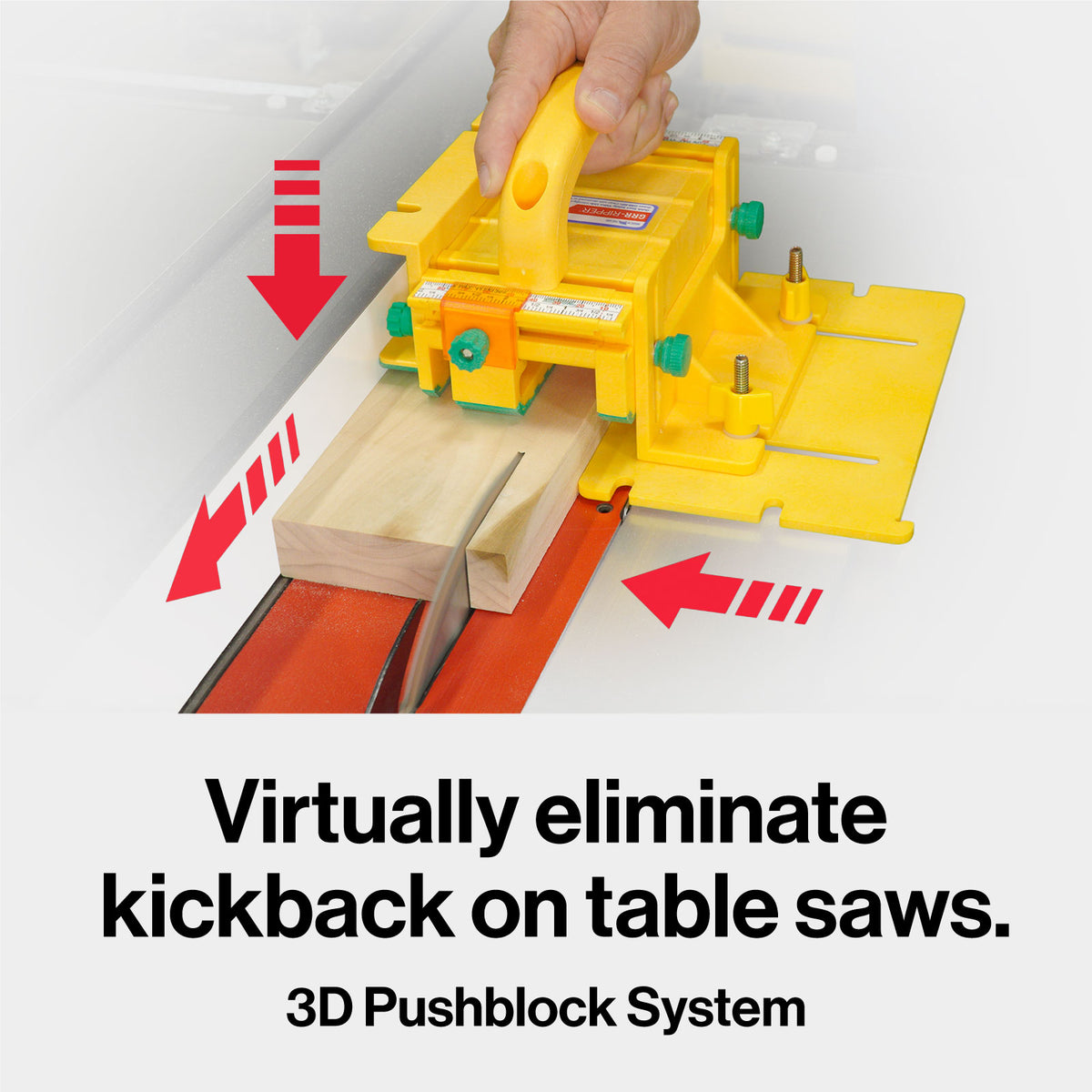 MicroJig GRR-Ripper PRO 3D Pushblock with added accessories for enhanced safety and control