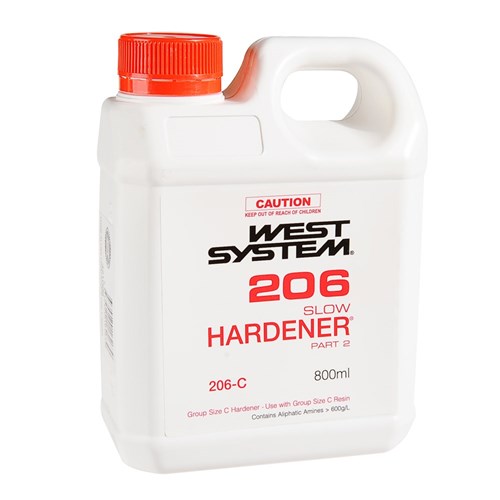 West System 206 Epoxy Resin Slow Hardener in use on woodworking project
