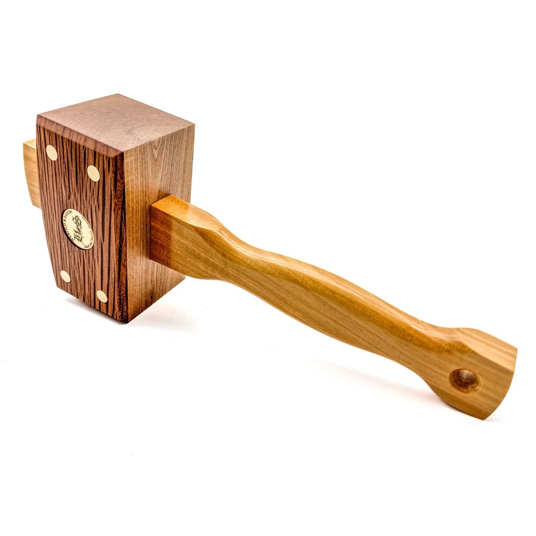 Harold & Saxon Carpenters Mallet with Crows Ash Handle, handcrafted in Australia from dense desert hardwoods
