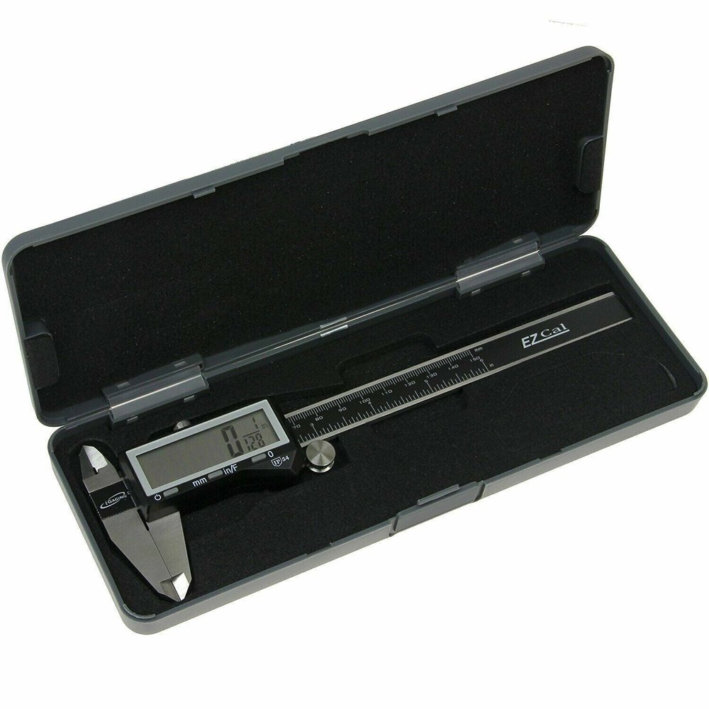 iGaging EZCal Digital Vernier Calipers showing detailed measurement scale