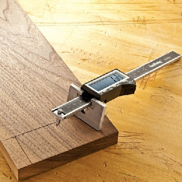 iGaging 3-in-1 Digital Marking Gauge showcasing heavy-duty pin for precision marking on various grain orientations