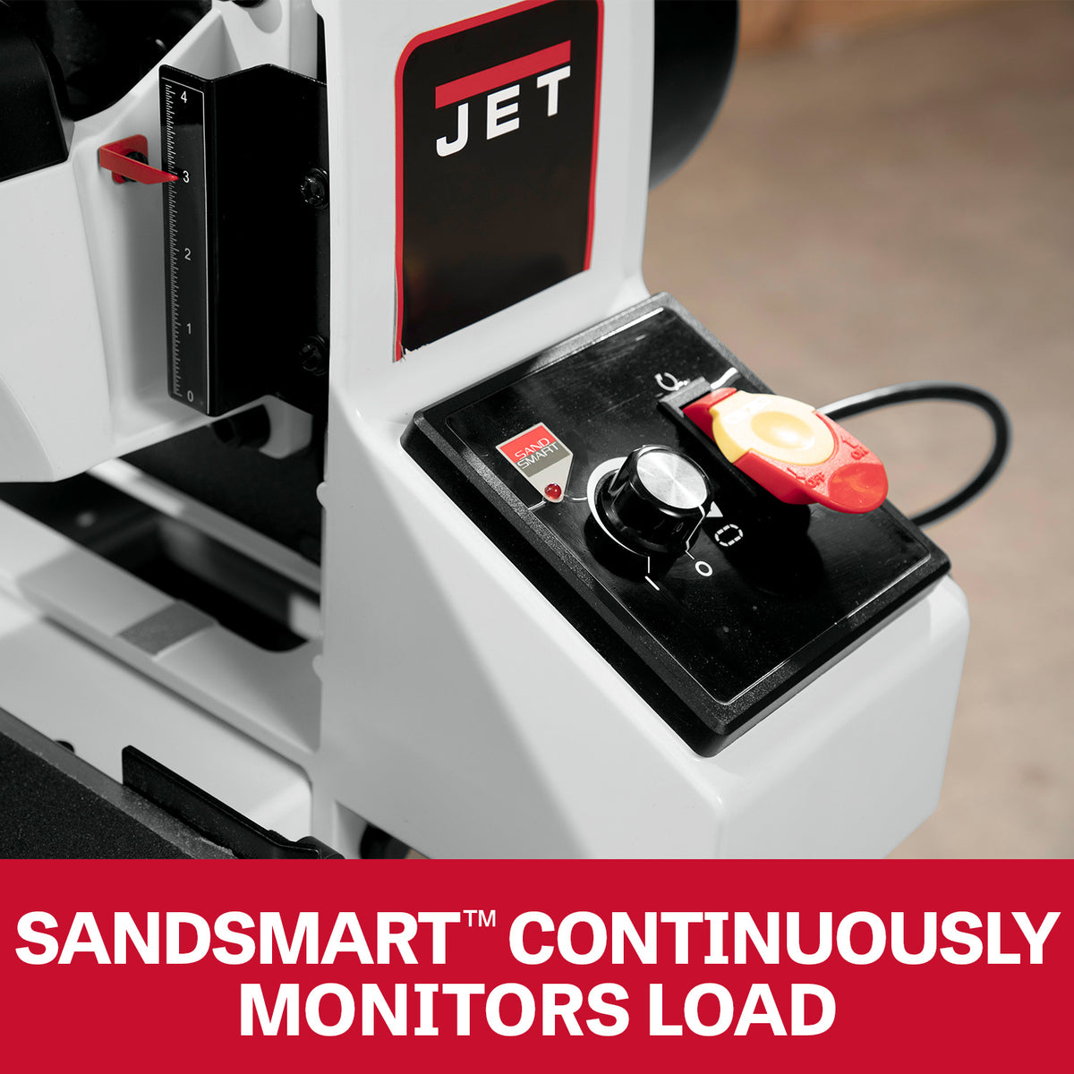 JET Tools 16-32in Wide Drum Sander 1.5HP with Open Leg Stand