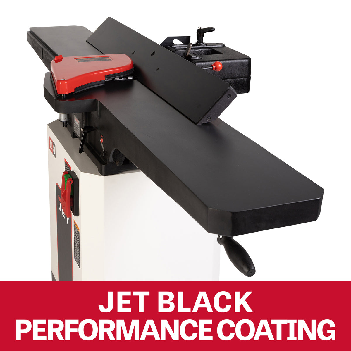 JET Tools 8in Jointer Black Edition with Cabinet Stand Helical Cutterhead