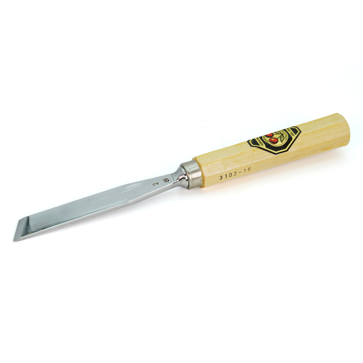 Kirschen Two Cherries Carving Tool Skew Chisel 16mm front