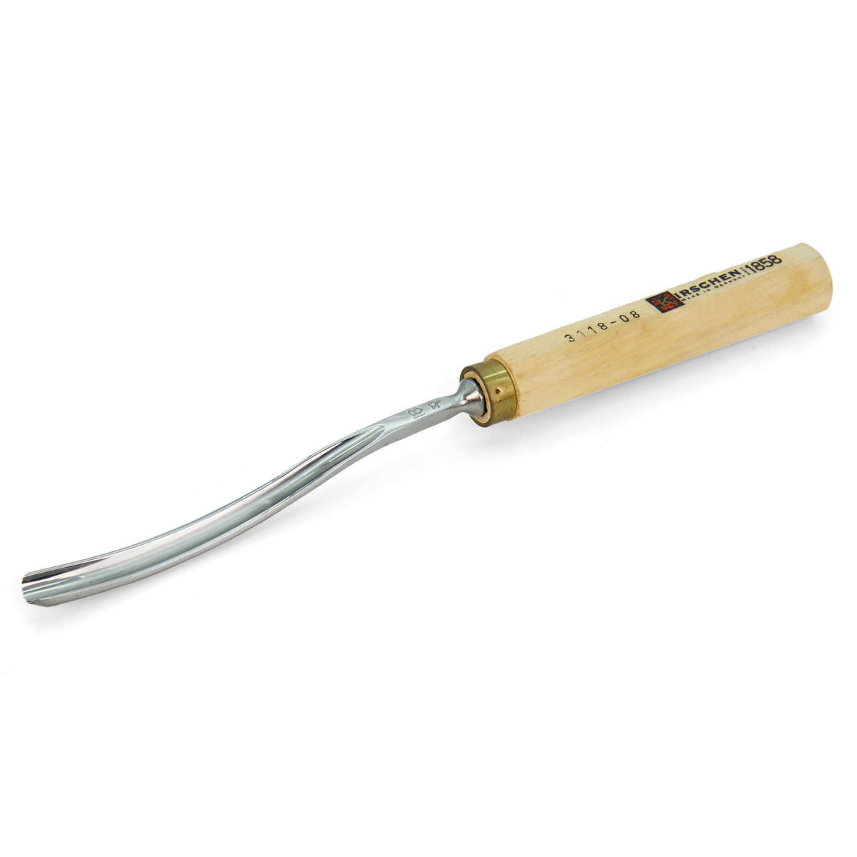 Kirschen Two Cherries Carving Tool Long Blade #9 Long Bent Gouge 8mm front