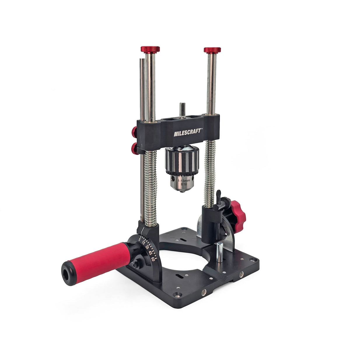 Milescraft DrillMatePRO in use with convenient handheld design