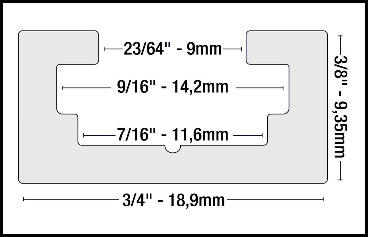 Milescraft T-Trax48 Universal T-Track Rail System 48in 1220mm Long Aluminium Pack of 2