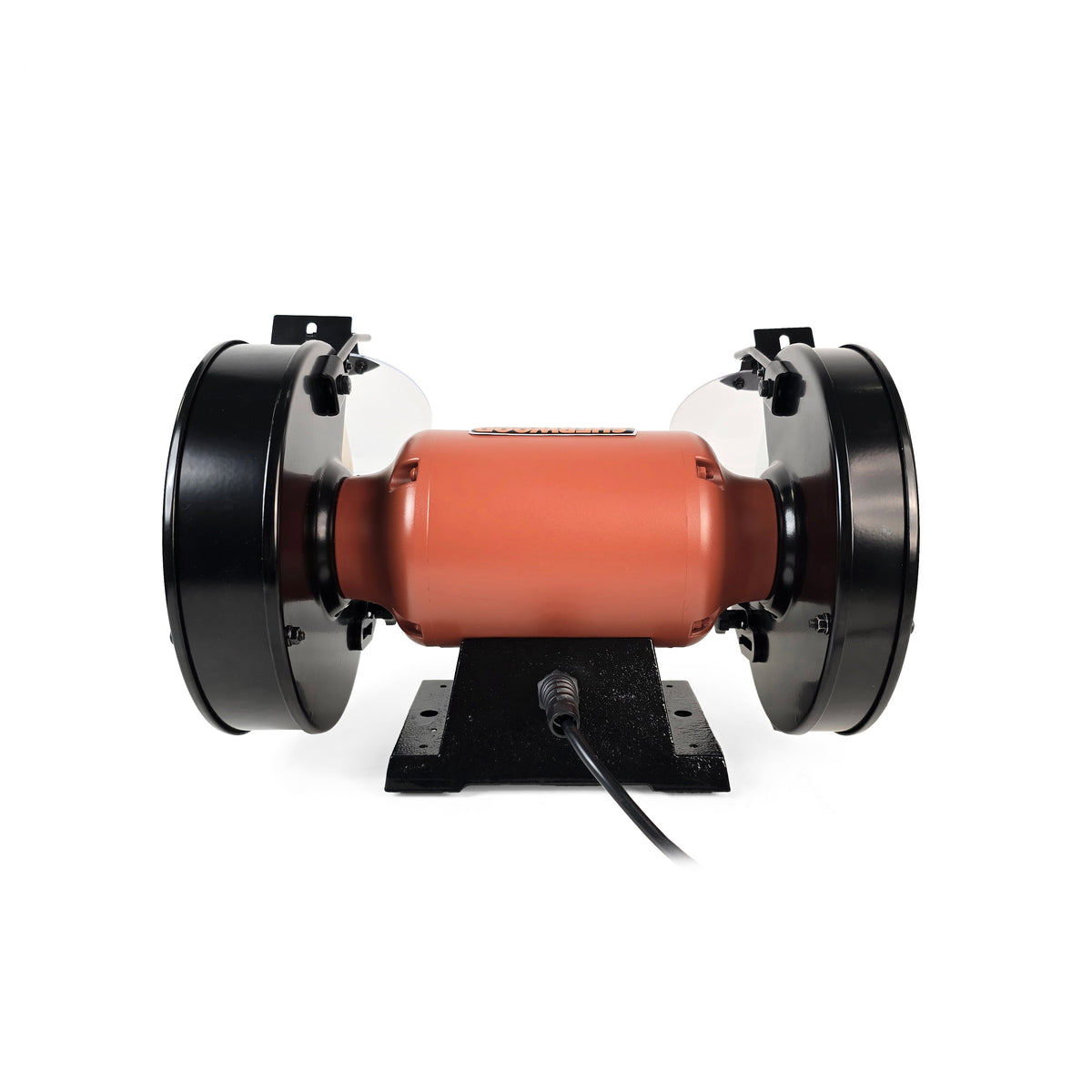 Sherwood 8in Slow Speed Bench Grinder 1400RPM 1/2HP Motor angled view showing high-quality construction and precision design