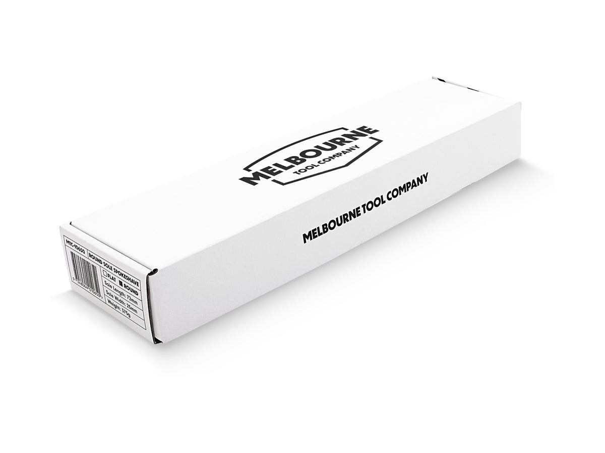 Melbourne Tool Company Round Spokeshave with Ergonomic Handles HSS Blade in action on timber