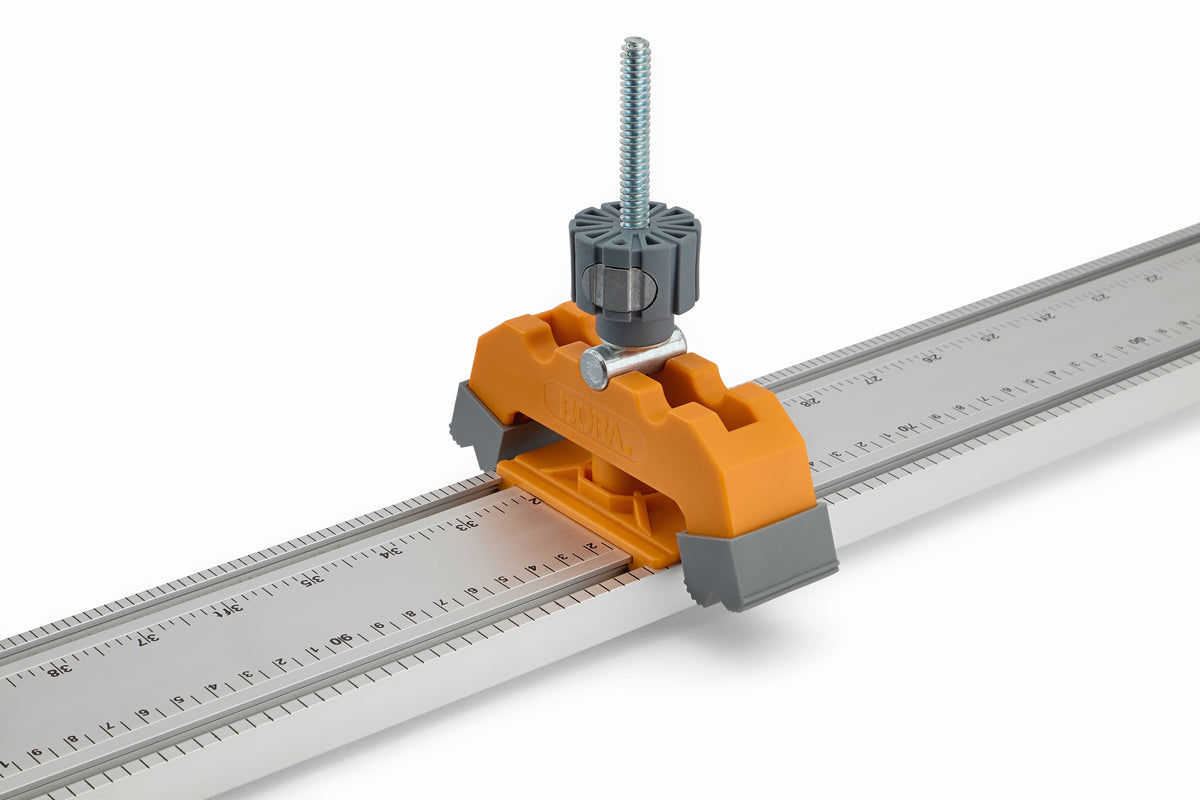 BORA NGX Track Clamp Pair attached to WTX or NGX Clamp Edge for precise angle cutting