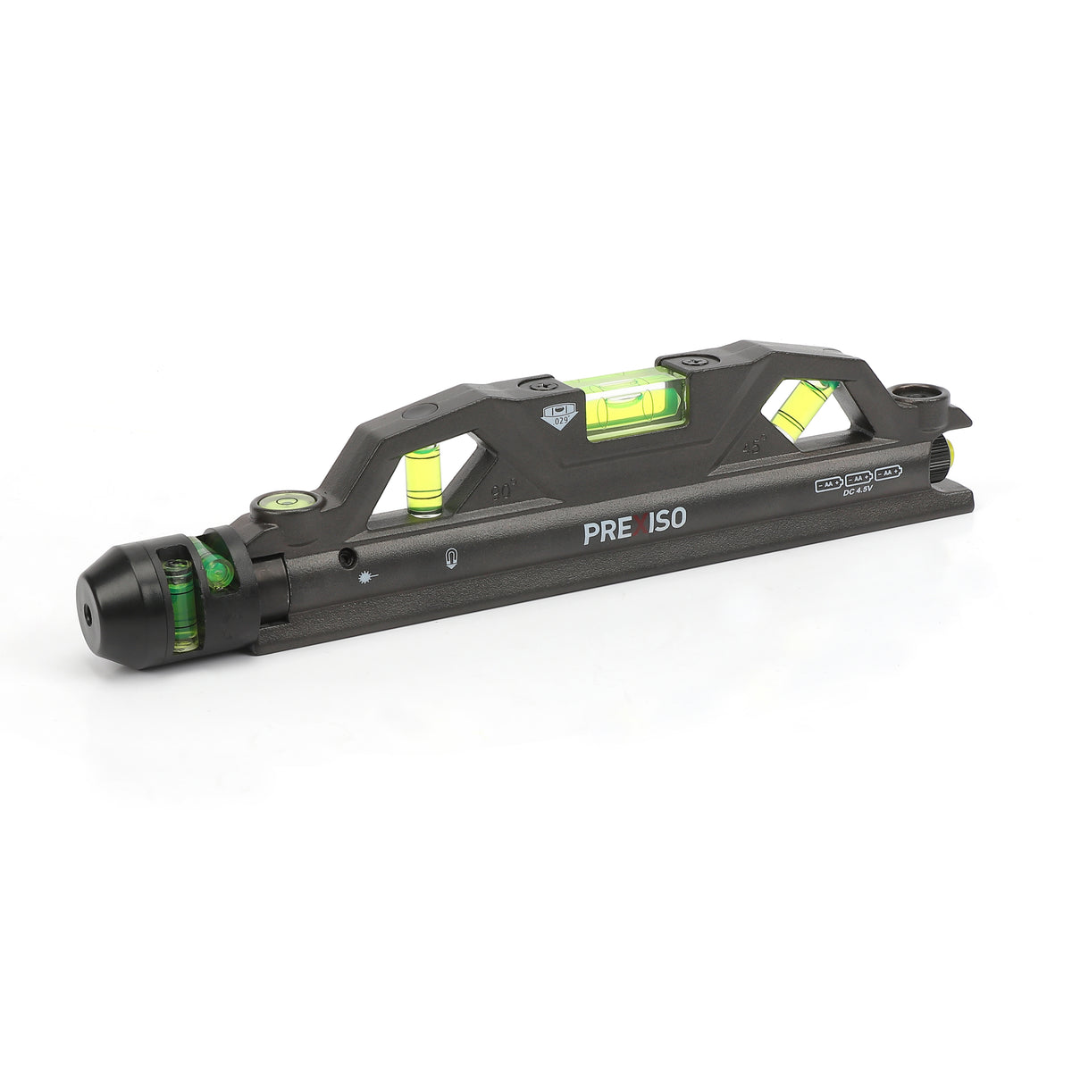 Battery-powered Prexiso Multi Torpedo Laser Level for precise alignment in woodworking