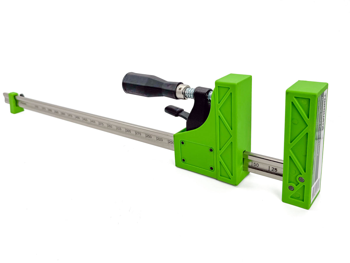 Torquata Heavy-Duty Parallel Clamp 800mm Capacity in use on woodworking project