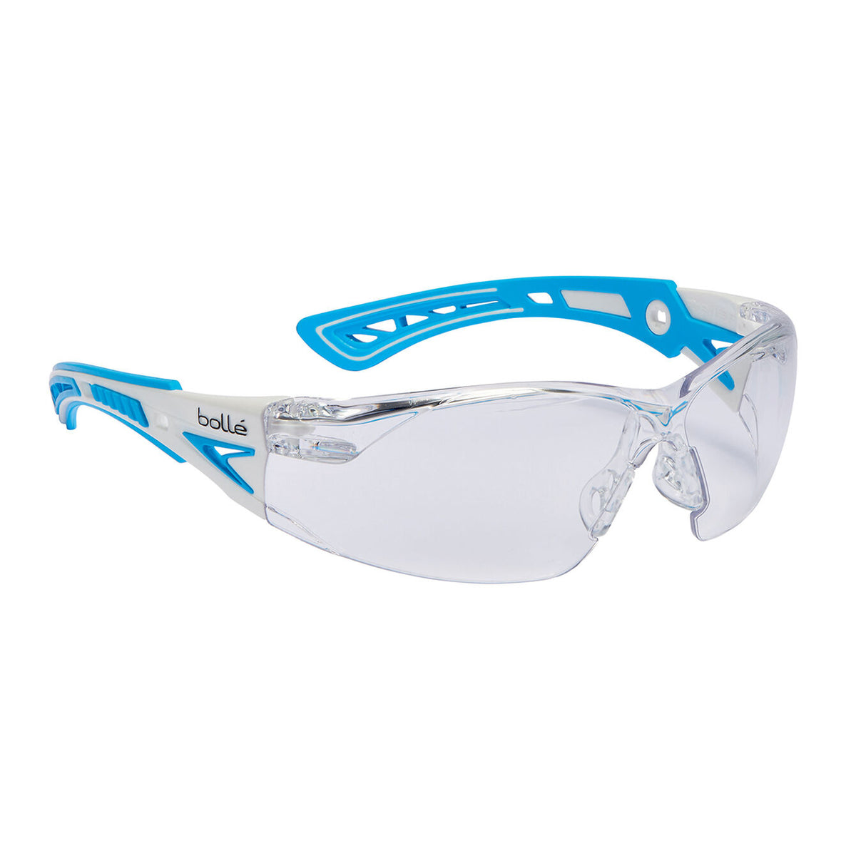 Bollé Safety Rush+ Clear Lens Safety Glasses - Panoramic Vision, Lightweight Design