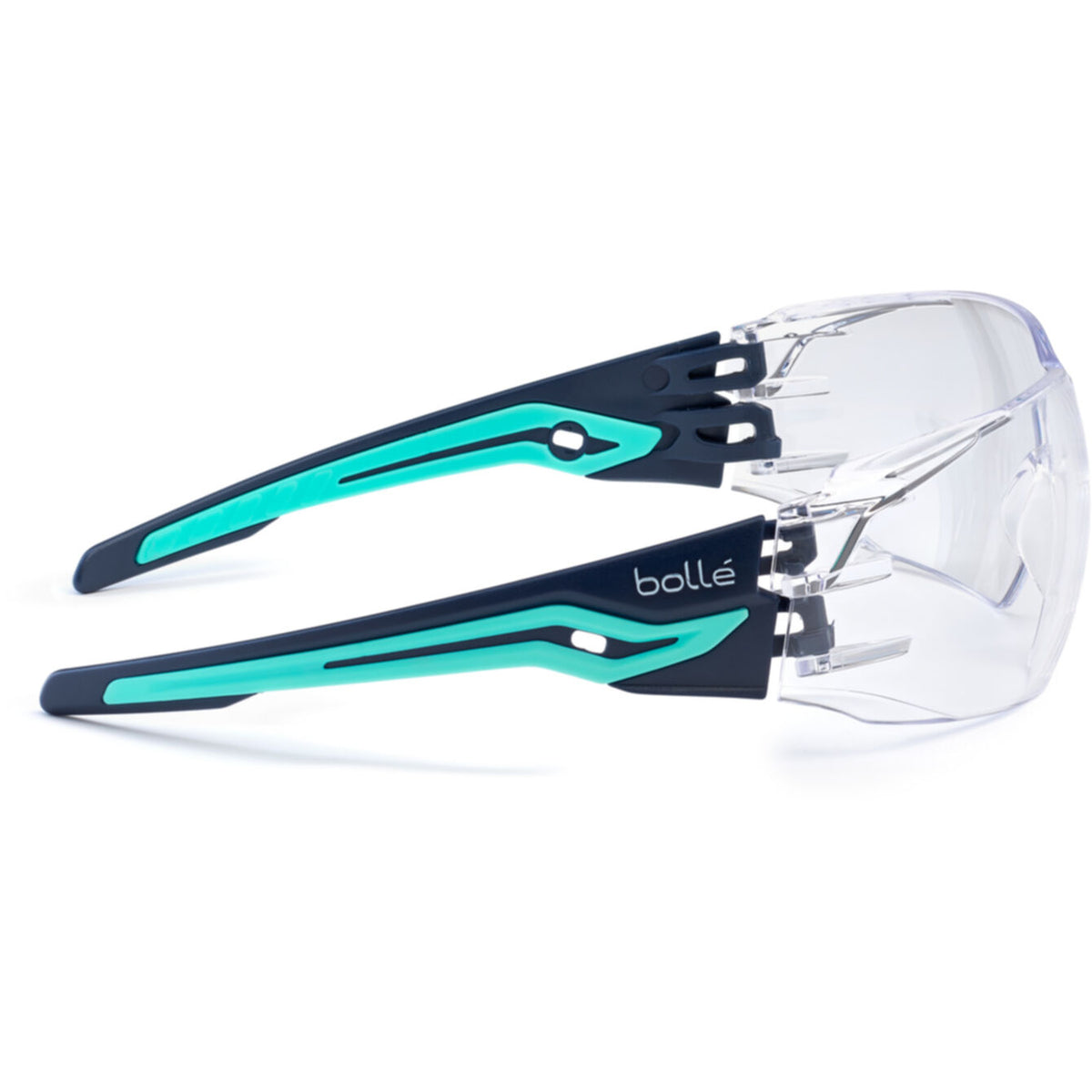 Bollé Safety Silex Clear Safety Glasses with Flex 160° technology and panoramic vision, providing ultimate comfort and protection