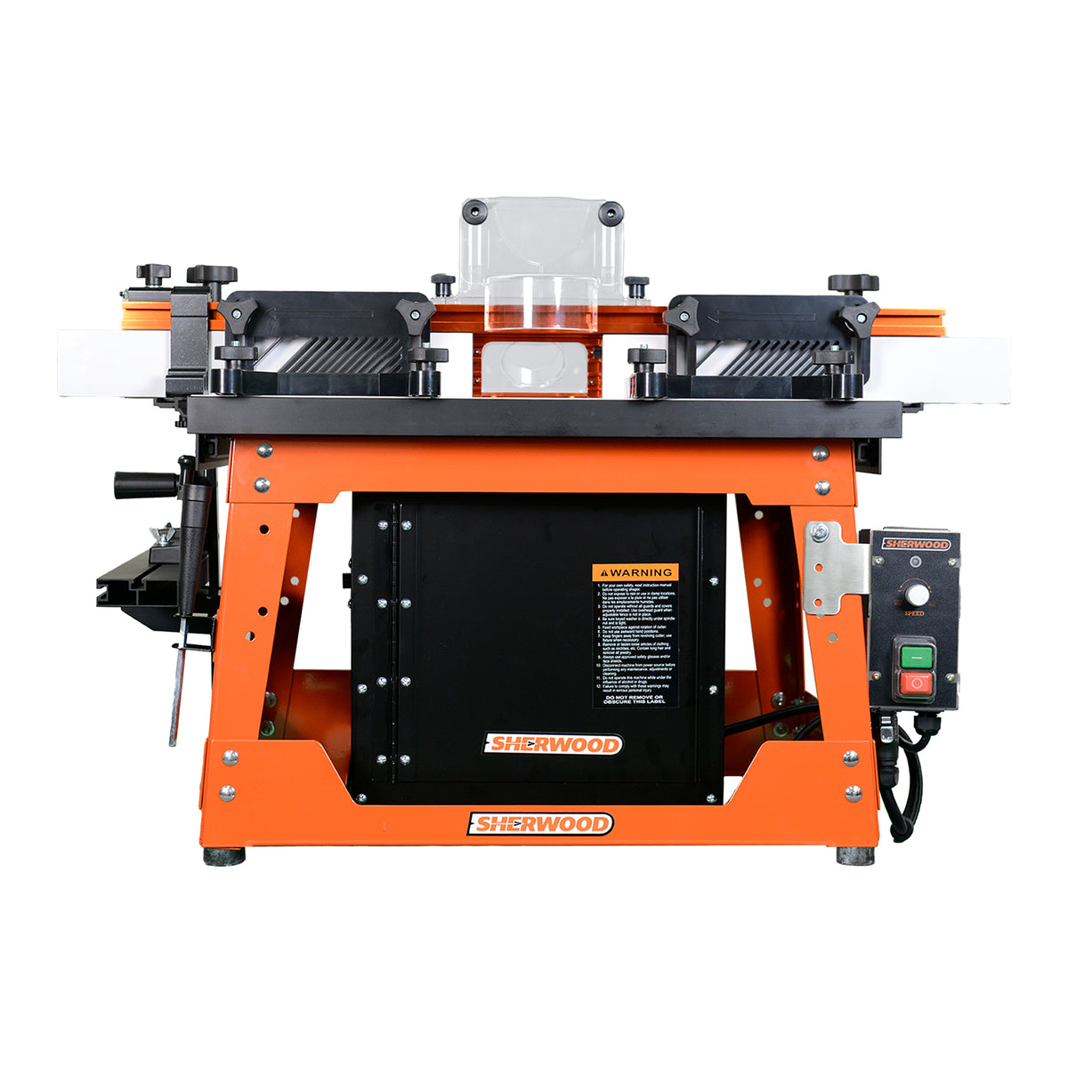 Sherwood Deluxe Benchtop Router Table with MDF/Phenolic Table and Round Body Router Motor & Lift