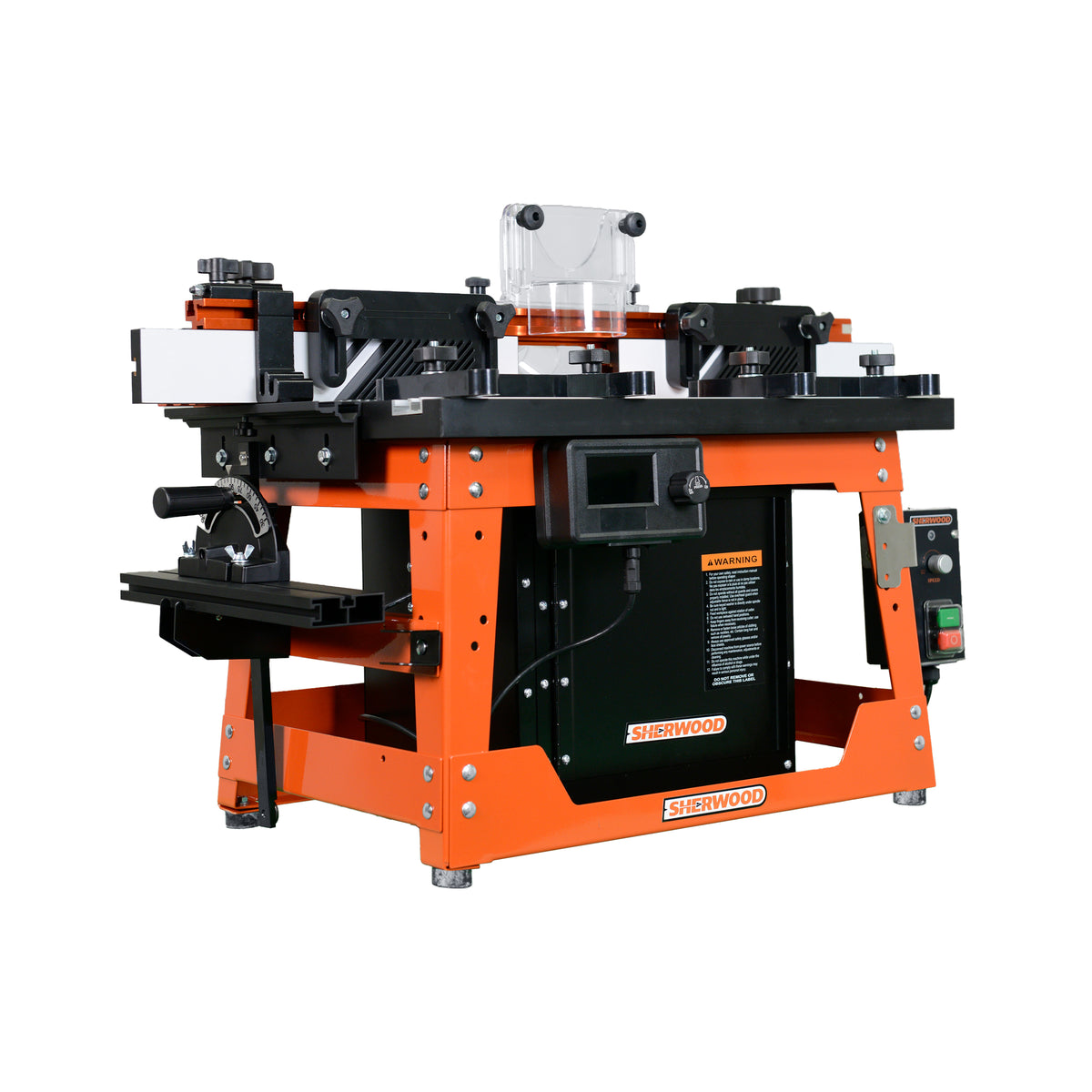Sherwood Deluxe Benchtop Router Table MDF/Phenolic Top with Motorised DRO Router Lift & 1800W Round Body Motor