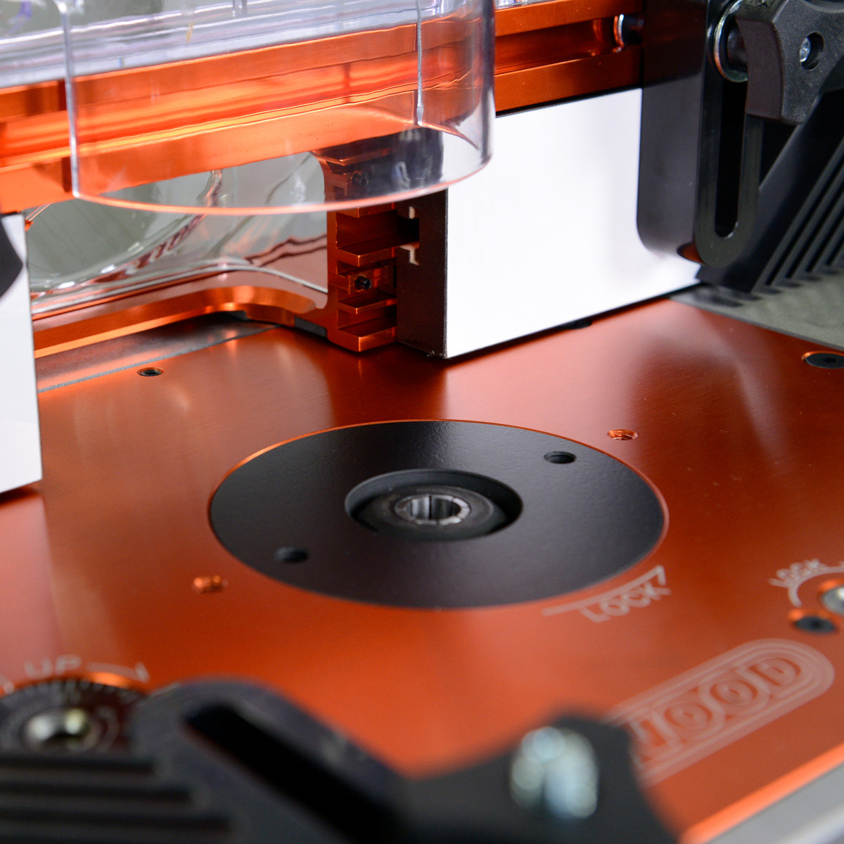 Sherwood Industrial Benchtop Router Table with Cast Iron Table, Lift & Round Body Router Motor