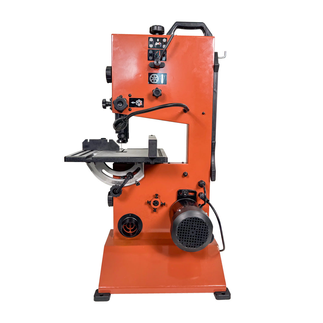 Sherwood 9in Benchtop Bandsaw 300W in action, cutting through wood with precision