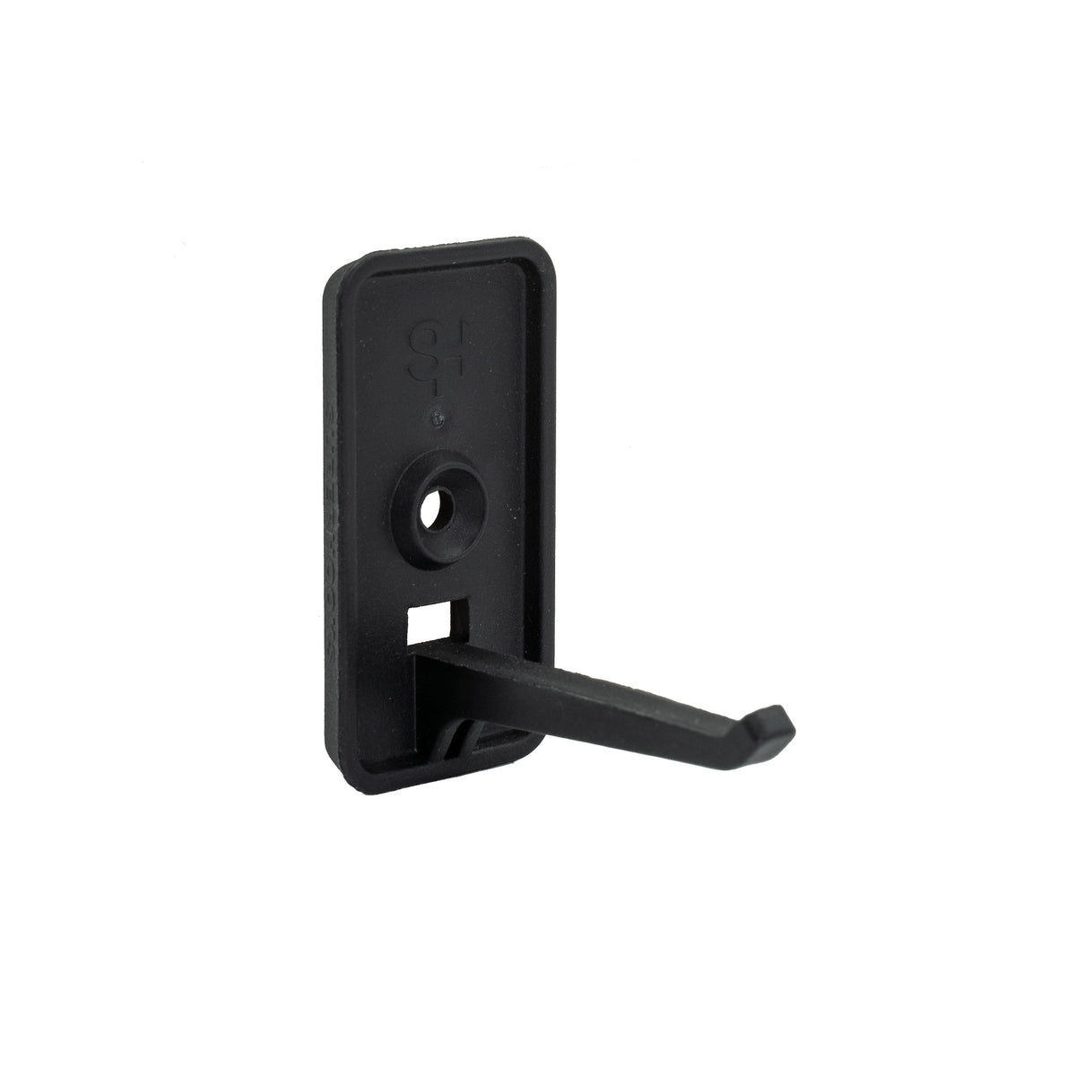 Superhooks Garage Bundle 27-Piece Black Modular Tool Wall Hooks - Close-up of reinforced black hook with high weight capacity