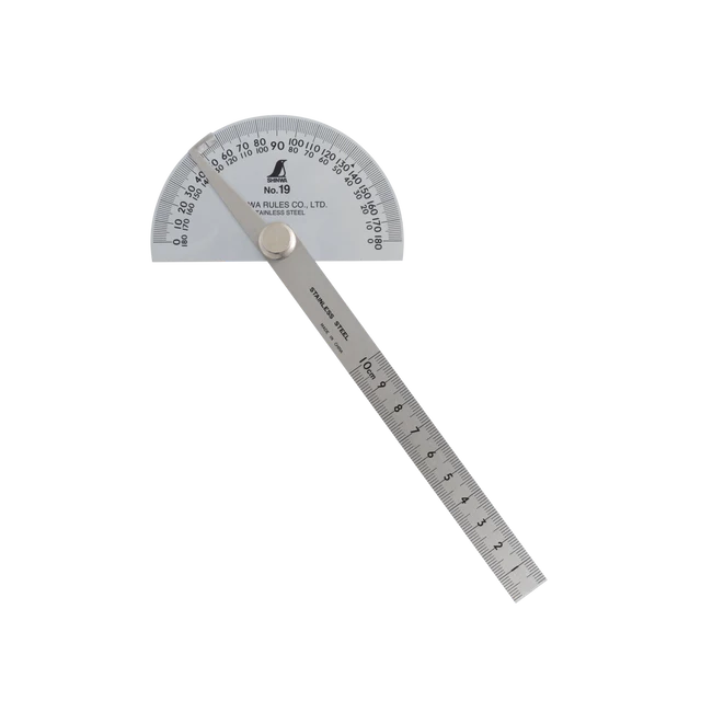 Shinwa No. 19 Protractor 90mm Stainless Steel