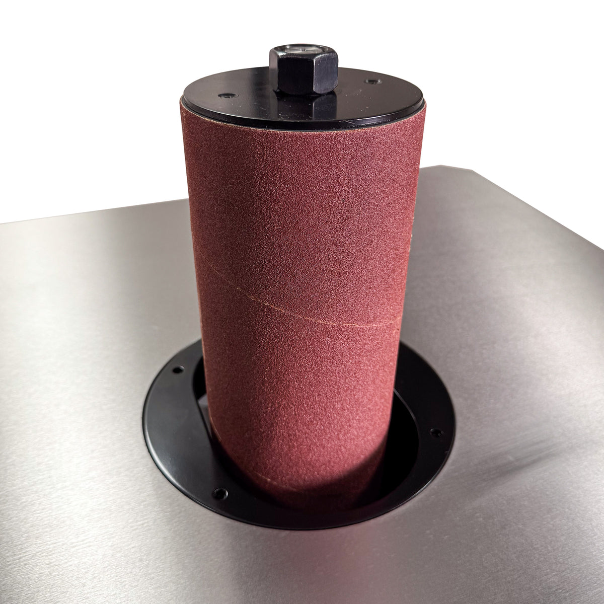 Sherwood Pedestal Oscillating Spindle Sander 750W Cabinet Stand in action smoothing contoured shapes with precision