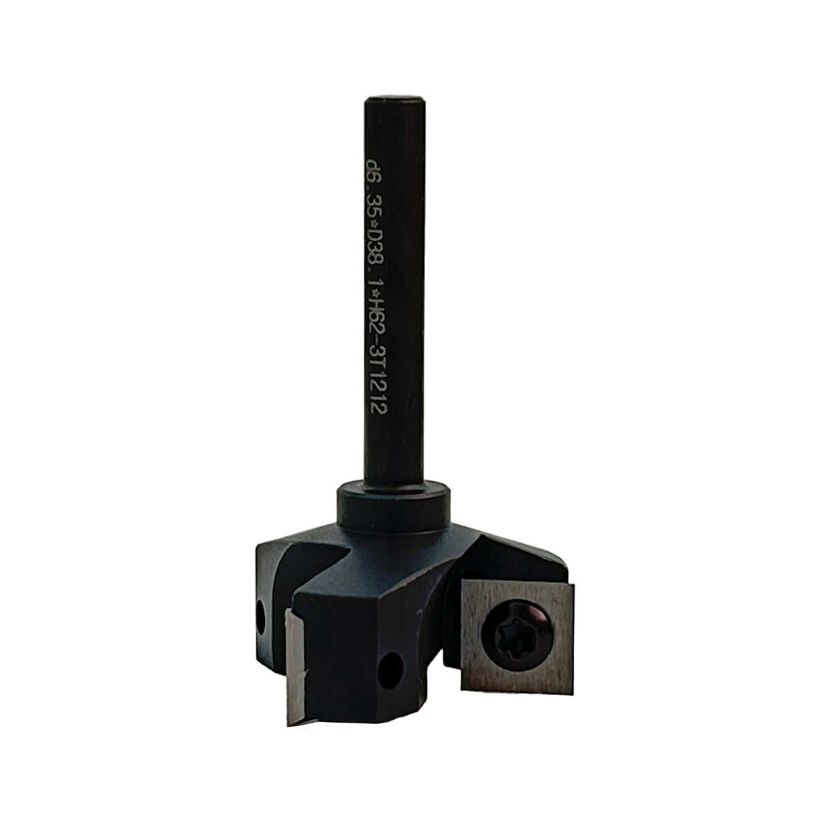 Torquata 3-Flute Surface Planing Carbide Insert Router Bit 38.1mm Diameter & Replacement Cutters 1/4in Shank