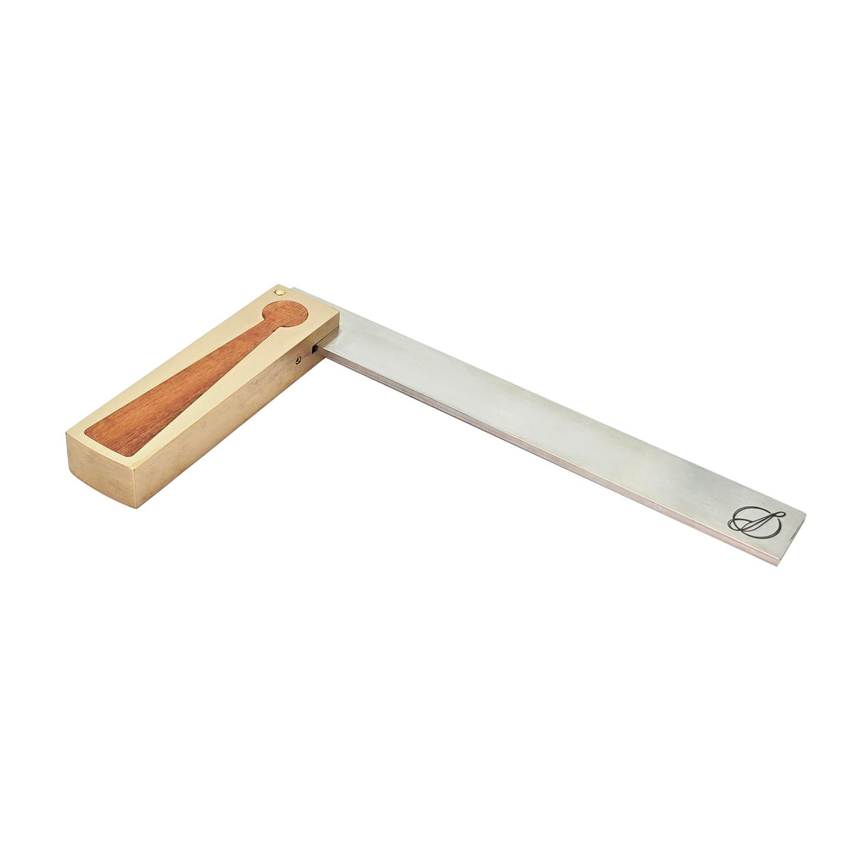 Ironbark Toolworks Try Square Brass Mulga Inlay perspective view